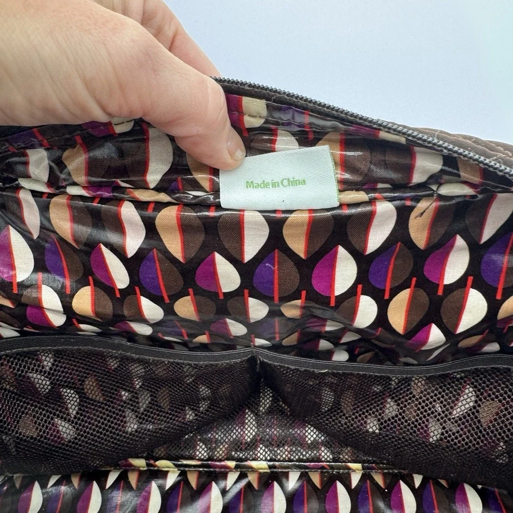 Vera Bradley Stroll Around Baby Bag‎ Espresso Brown Quilted Diaper Tote Travel